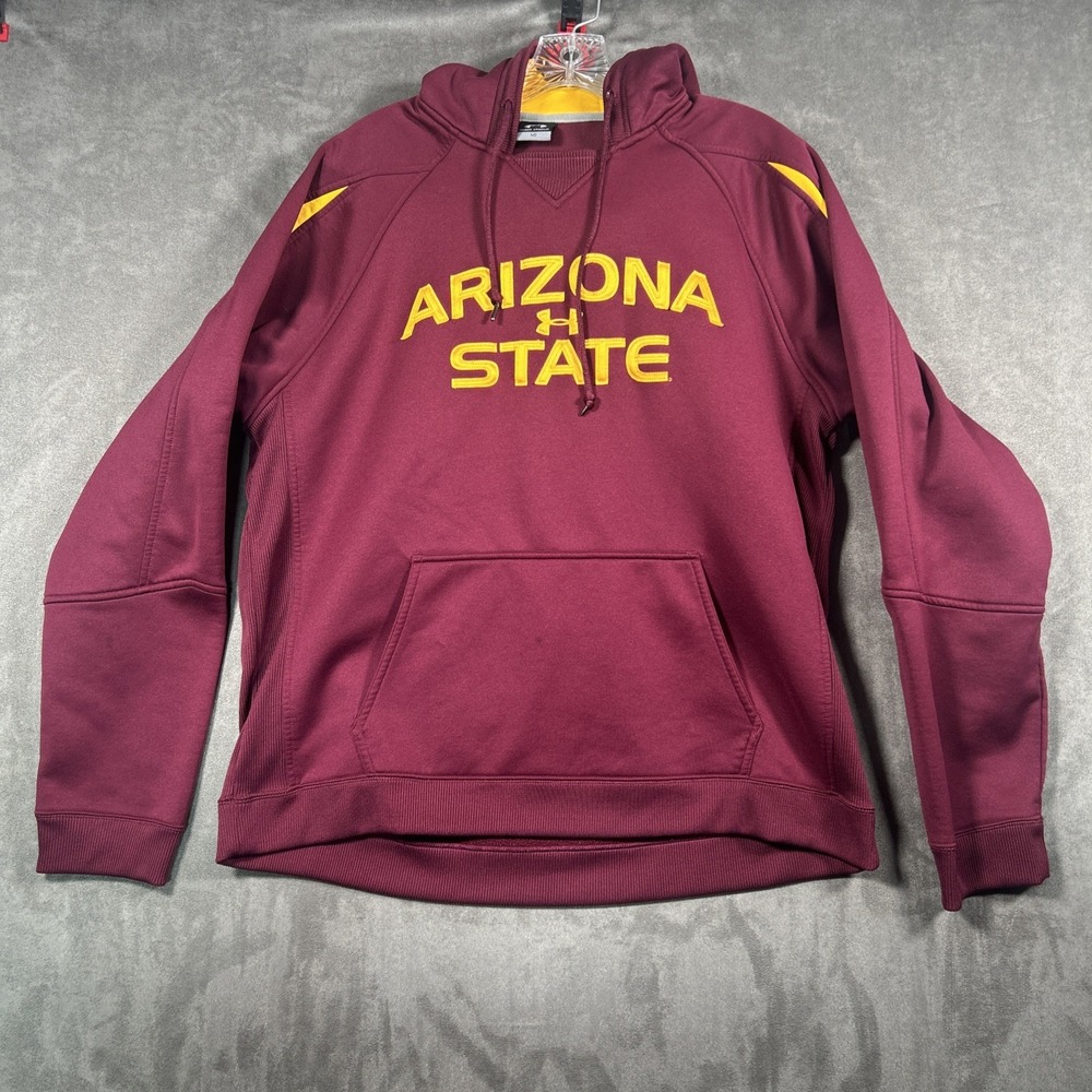 Arizona State Sun Devils Hoodie Under Armour Mens M Maroon Pullover Sweatshirt